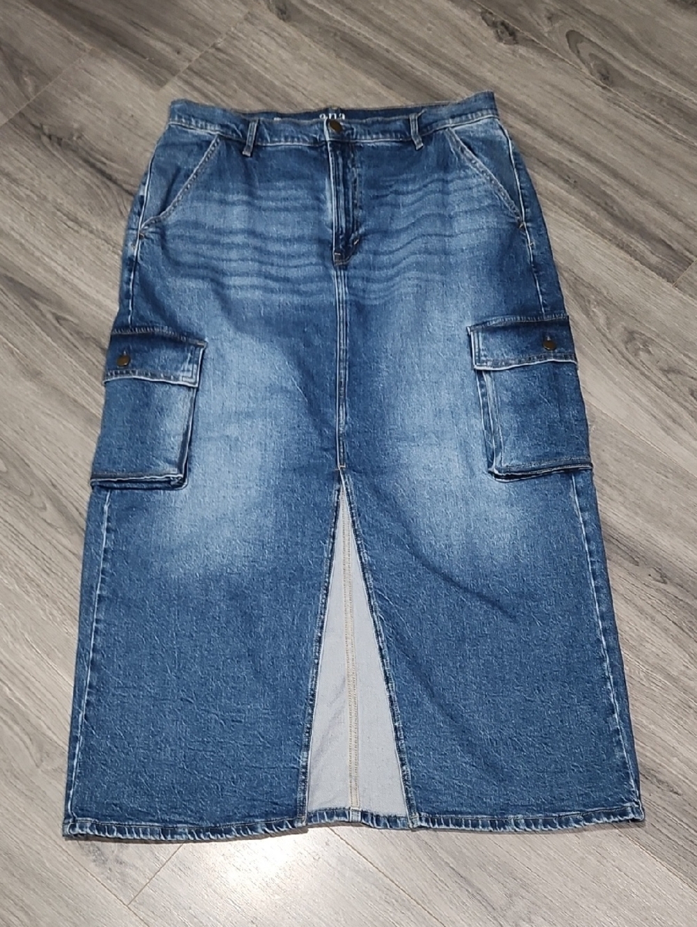 a.n.a Cargo Maxi Denim Skirt